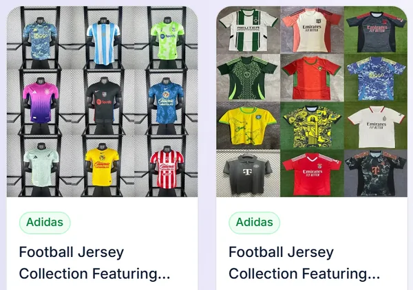 Maglie da calcio: due schede articolo dal catalogo